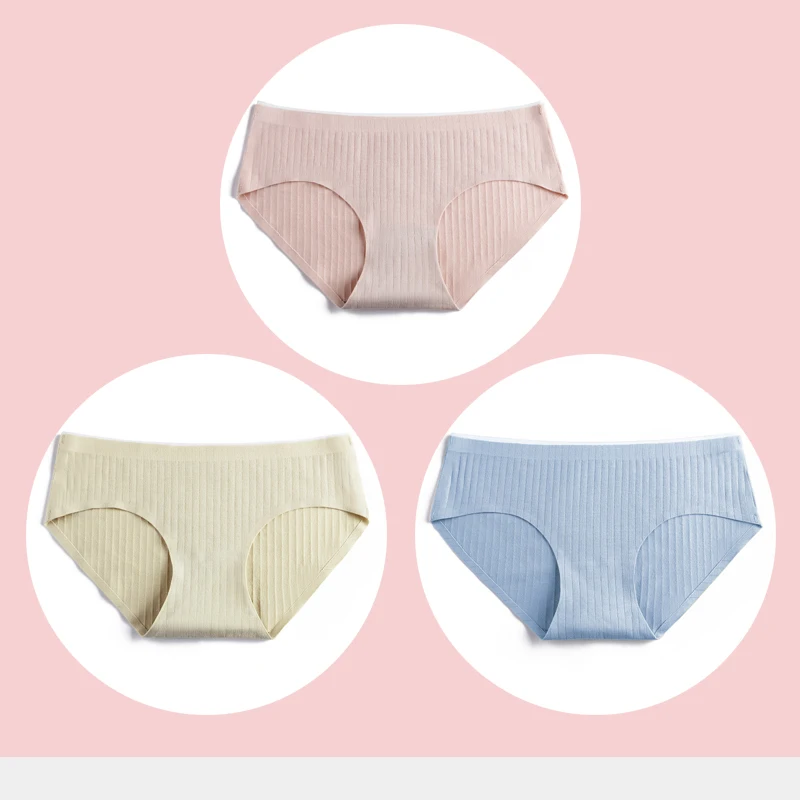 Pink Skin Blue Трусики для женщин, нижнее белье, сексуальные кружевные дышащие женские трусики, прозрачные короткие трусы для девушек, комплект M-XXL, 3 шт./партия, Прямая поставка - Цвет: Pink Skin Blue