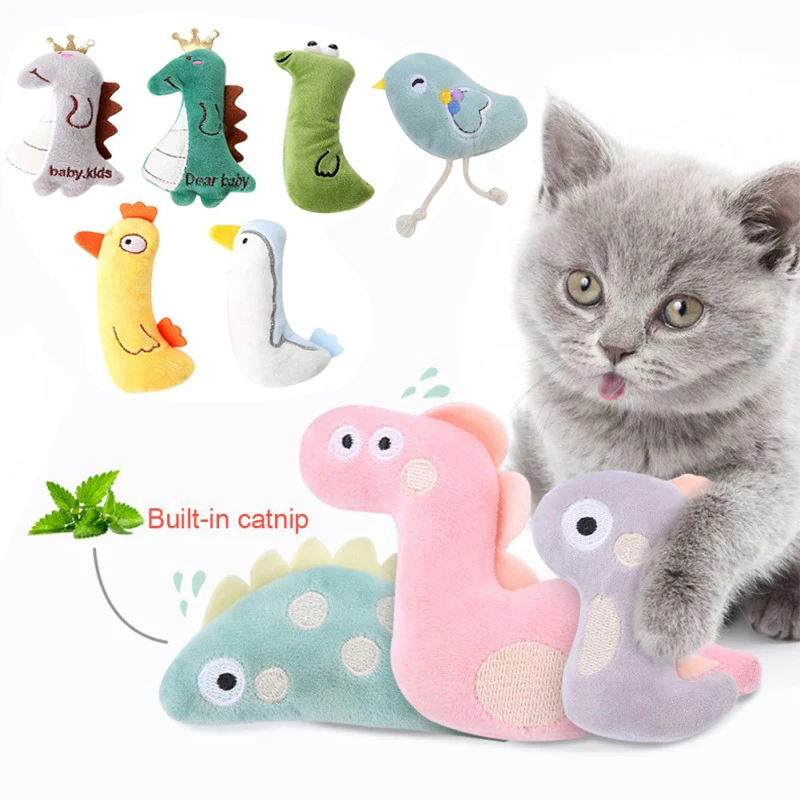 Забавная мягкая игрушка для чистки зубов кошка кошачья мята плюшевая