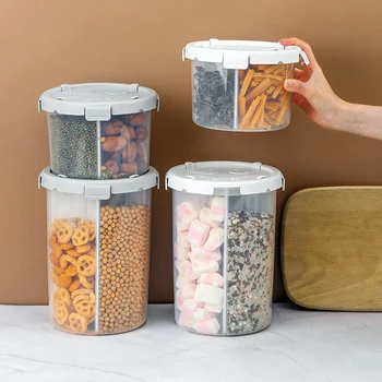 

1800/3600ML Multigrain Grain Rice Storage Jars Plastic Box Transparent Sealed Cereal Flour Food Storage Containers Organization