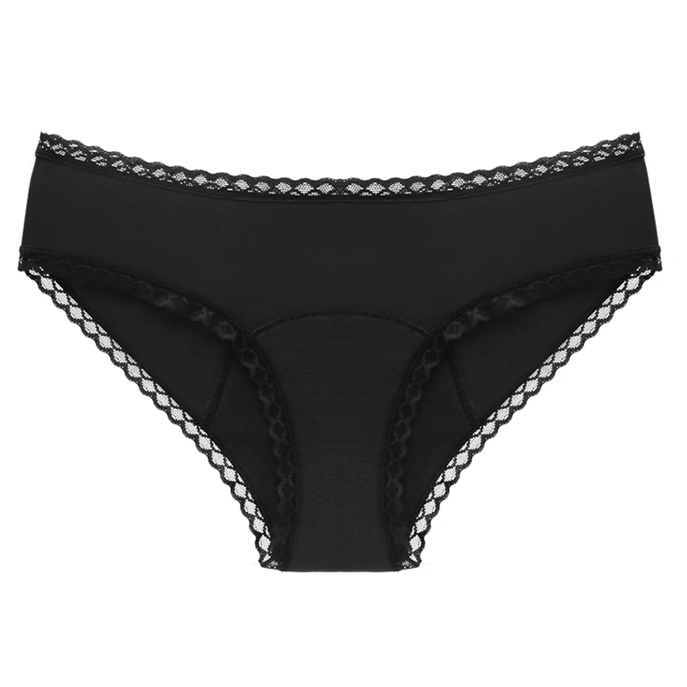 Women's Menstrual Underwear 4 Layers Waterproof Leakage Panties Female Lingerie Mid Waist Lace Underpants Physiological Period 3