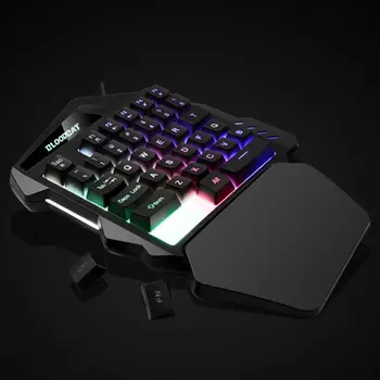

One-handed Membrane Keyboard Wired USB 35 Keys Backlit Gaming Keypad for Laptop