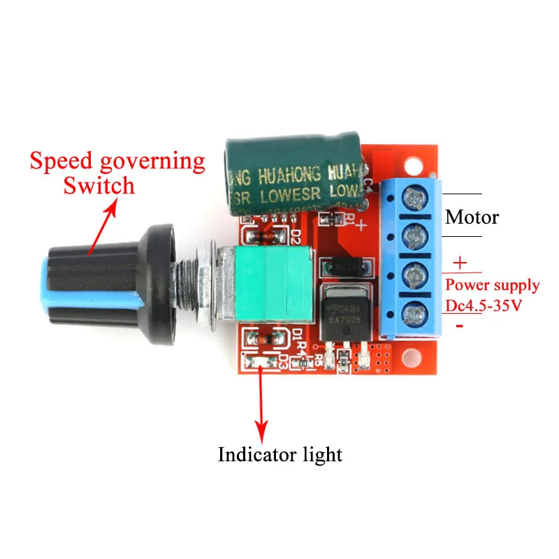 5A 90W PWM 12V DC Motor Speed Controller Module DC-DC 4.5V-35V Adjustable Speed Regulator Control Governor Switch 24V
