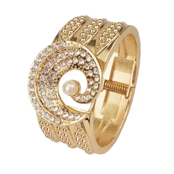 

MANILAI Punk Big Alloy Bracelet Bangles For Women Geometric Rhinestones Cuff Bangle Statement Party Jewelry Accessories 2020
