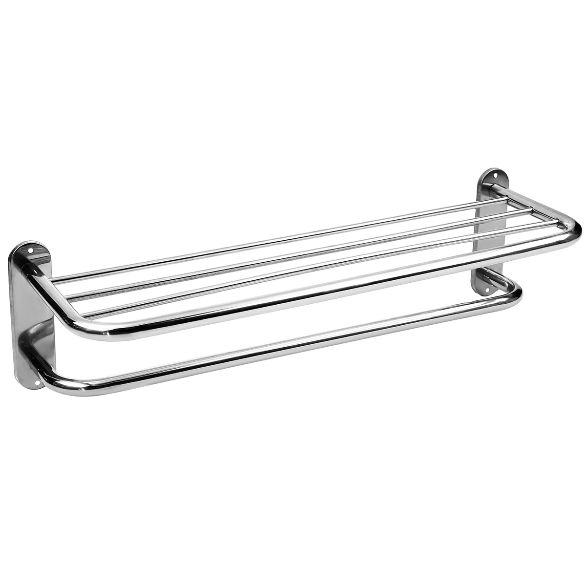 Stainless Steel Bathroom Towel Shelf Double Layers Rail Stable Smooth Holder
