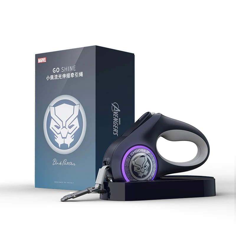 Black Panther 3m XIAOMI MIJIA PETKIT собака телескопическая Тяговая веревка версия MARVEL ошейник собака ремень безопасности Щенок Воротник игрушка из веревки для собак Продукты - Цвет: Black Panther 3m