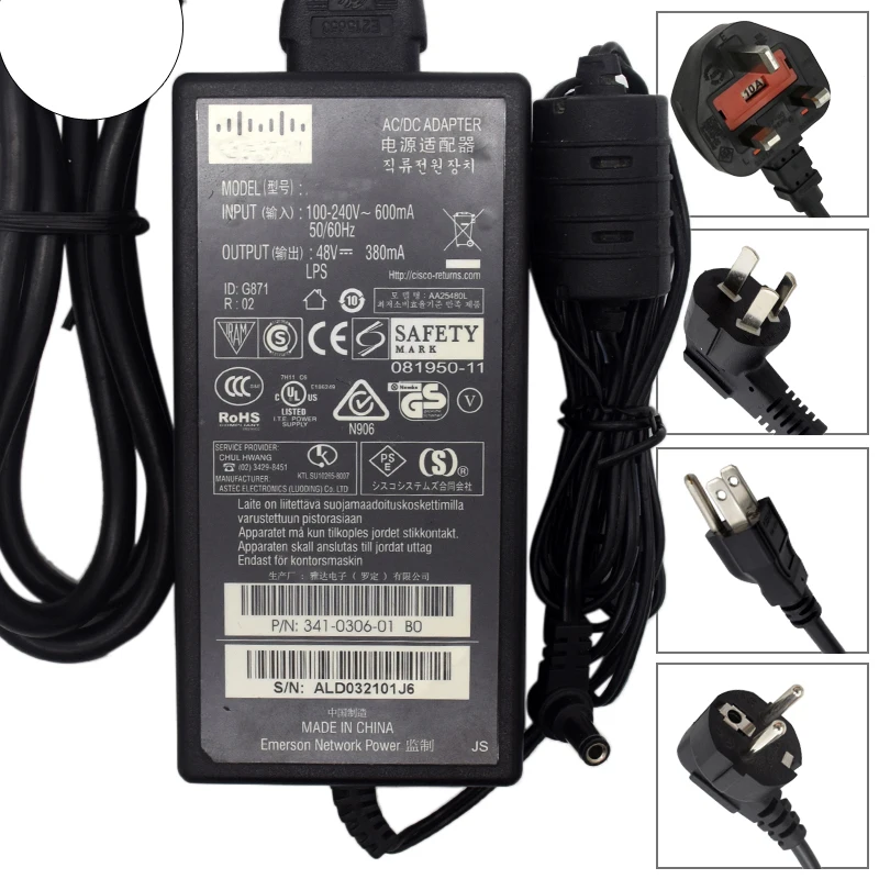

Used Genuine AC Adapter Power Supply Charger 48V 5.5mm*2.5mm For Ci sco Aironet AIR-CAP3602I-A-K9 AIR-CAP3602I-E-K9