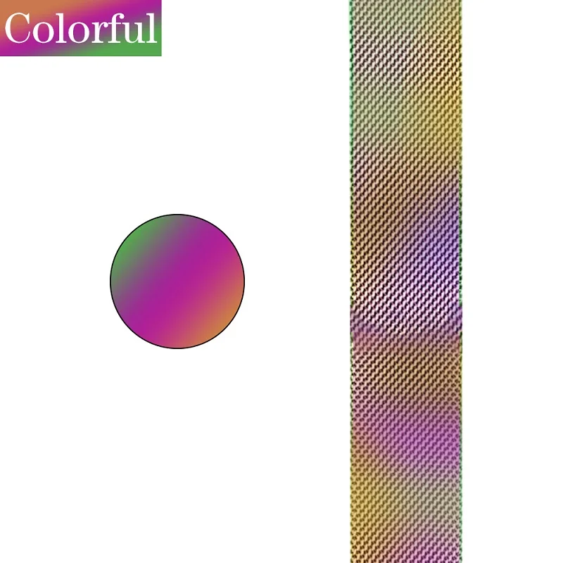 Colorful Joyozy для Apple Watch ремешок из нержавеющей стали модный металлический спортивный браслет из нержавеющей стали ремешок для iWatch Series5 4 3 2 1 - Цвет ремешка: Colorful