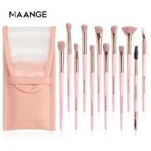 12pcs Makeup Brushes Set Smooth Concave Handle Eye shadow Eyebrow Powder Make up Tool Kit Set Portable PU Bag drop shipping