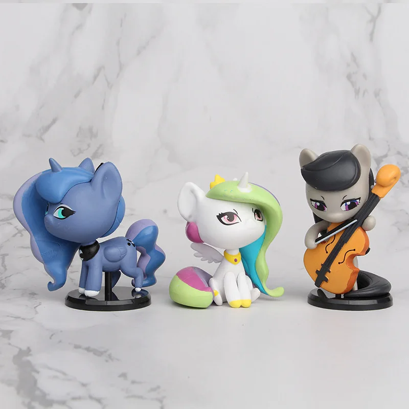 6 шт. My little Pony, единорог, принцесса, луна, Селестия, радужная лошадь, фигурки, игрушки для детей, девочек, на день рождения, рождественские подарки, 1A01