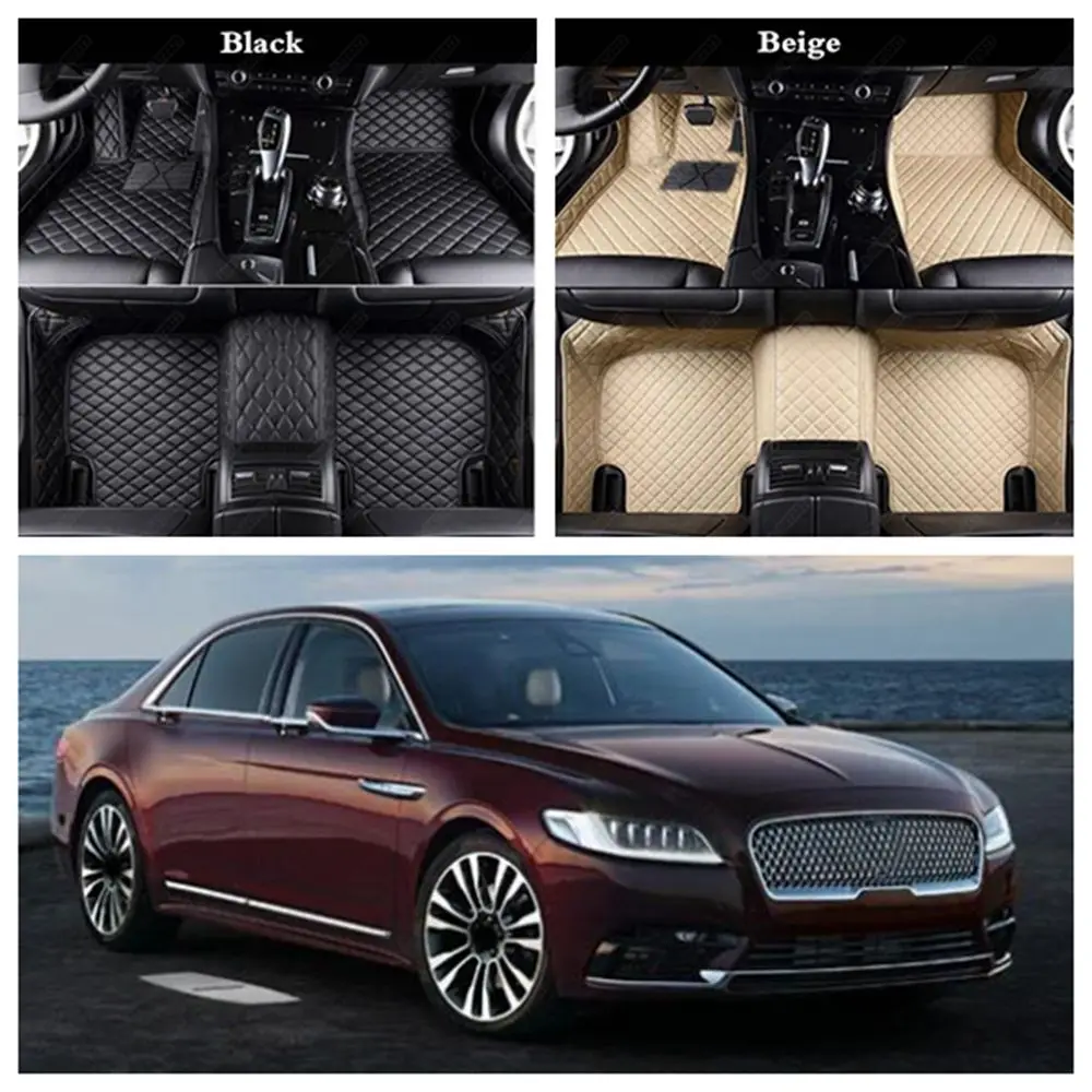 

Automobile Carpet Cover Car Floor Mats for Lincoln MKX MKZ MKS Continental MKC MKT AMG Custom Luxury Leather Car Foot Mats