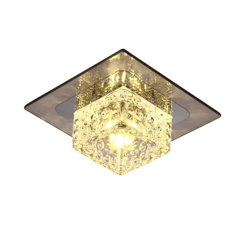 

Современный квадратный светодиодный хрустальный потолочный светильник проход коридор светильники вход Балкон Светильники для гостиной потолочные светильники