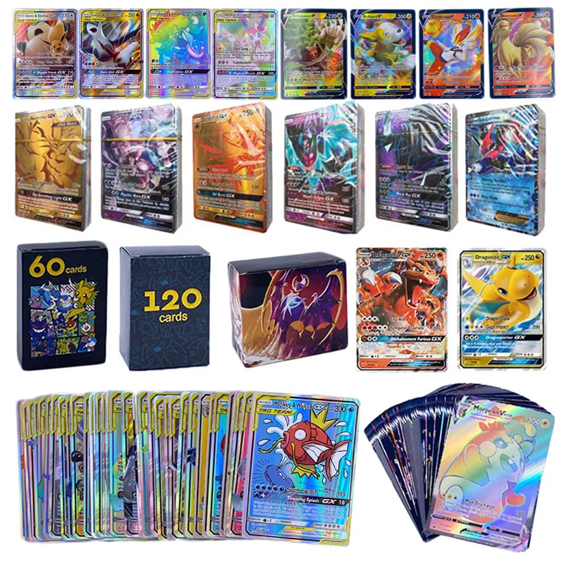 TOMY-Juego de cartas POKEMON para niños, juguete de cartas de batalla GX VMAX V MAX