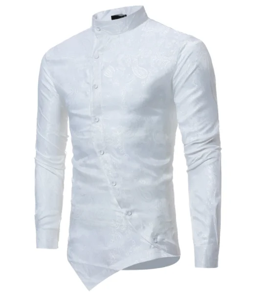 Классический жаккардовый Мужской Топ Европейский Размер S M L XL XXL бизнес Банкетный мужской костюм рубашки