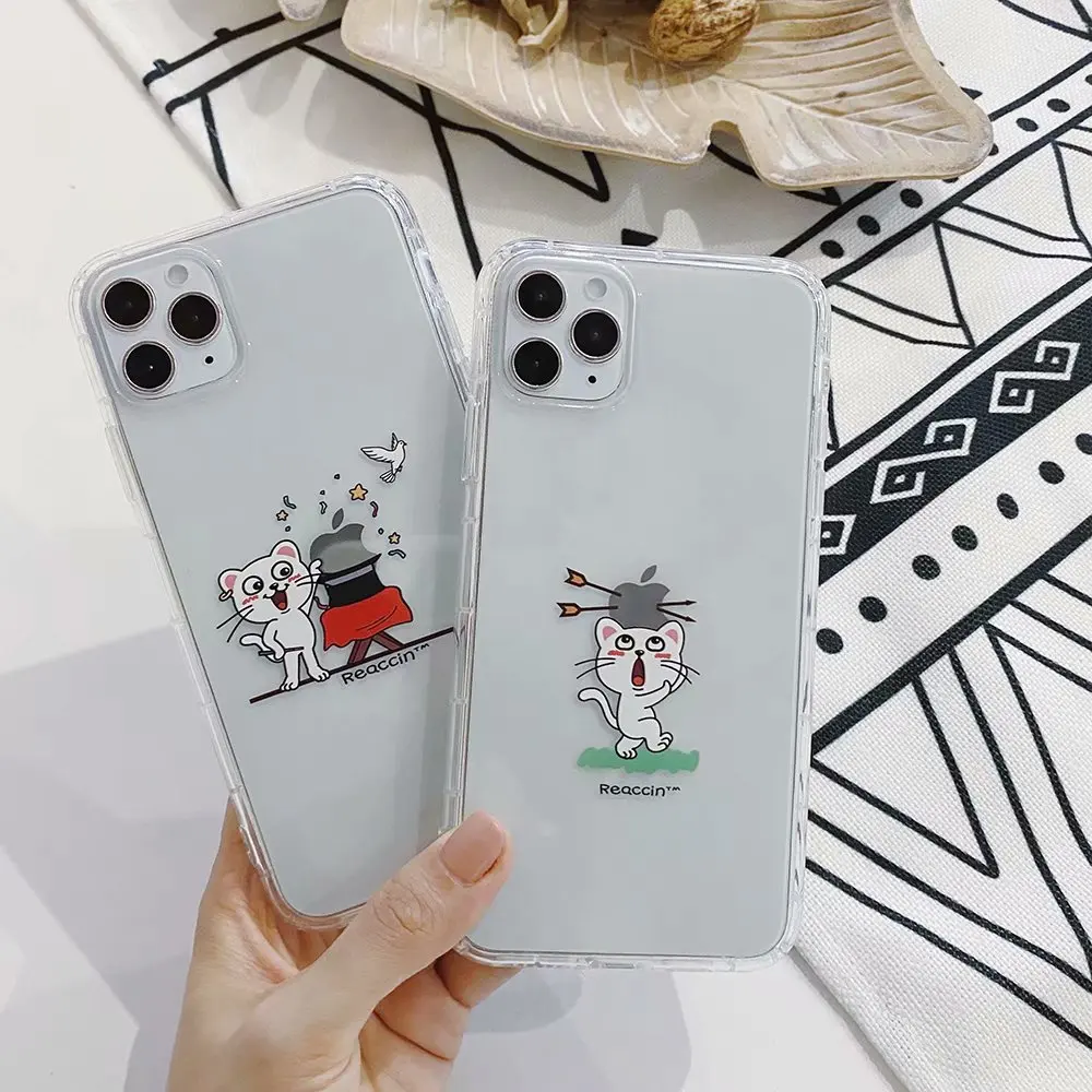 Милый модный прозрачный мягкий чехол из ТПУ для iPhone 12 Mini 11 Pro Max X XS XR 8 6S 6 7 Plus