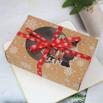 

24 Pcs Kraft Paper Box Biscuit Packing Box Candy Box Christmas Storage Container
