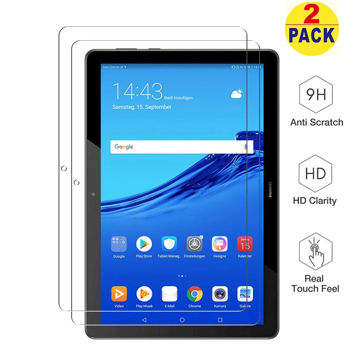 

Screen Protector for Huawei Mediapad T5 10 , HD Clear Anti-Scratch & Scratch Resistant Tempered Glass Film