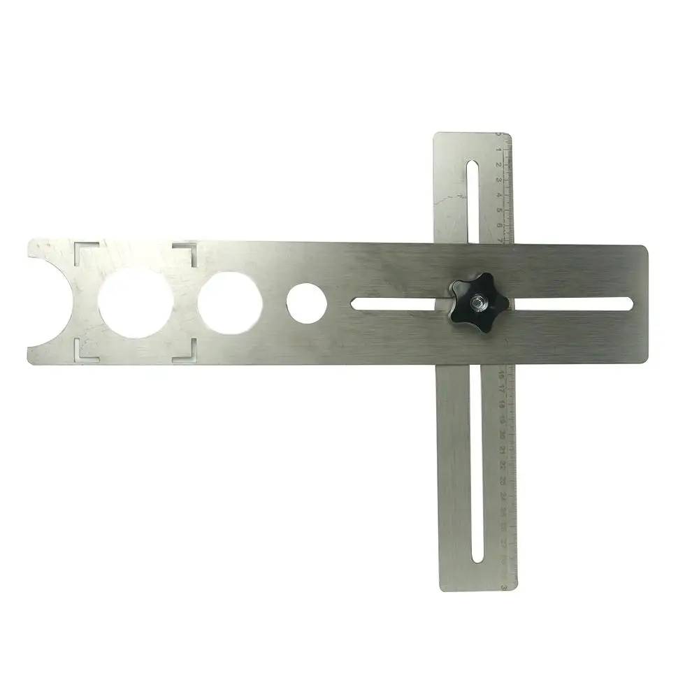 

40cm 1mm thickness Multi-Functional Stainless Steel Ceramic Tile Hole Locator Ruler Adjustable Punching Hand Tool