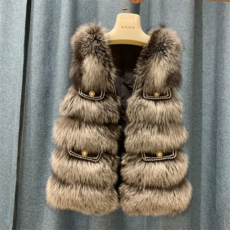 2020 Winter New Genuine Fox Fur Coat Women Fashion