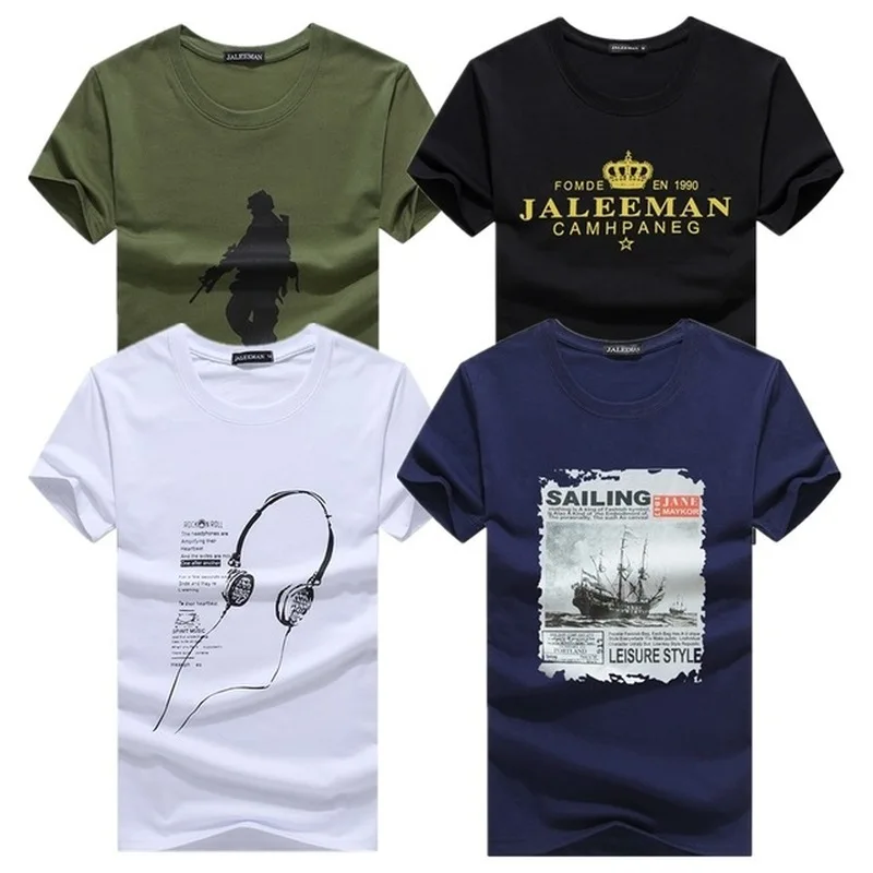 

Футболка мужская с коротким рукавом, модная тенниска, модная майка, 4 шт./лот, большие размеры, лето