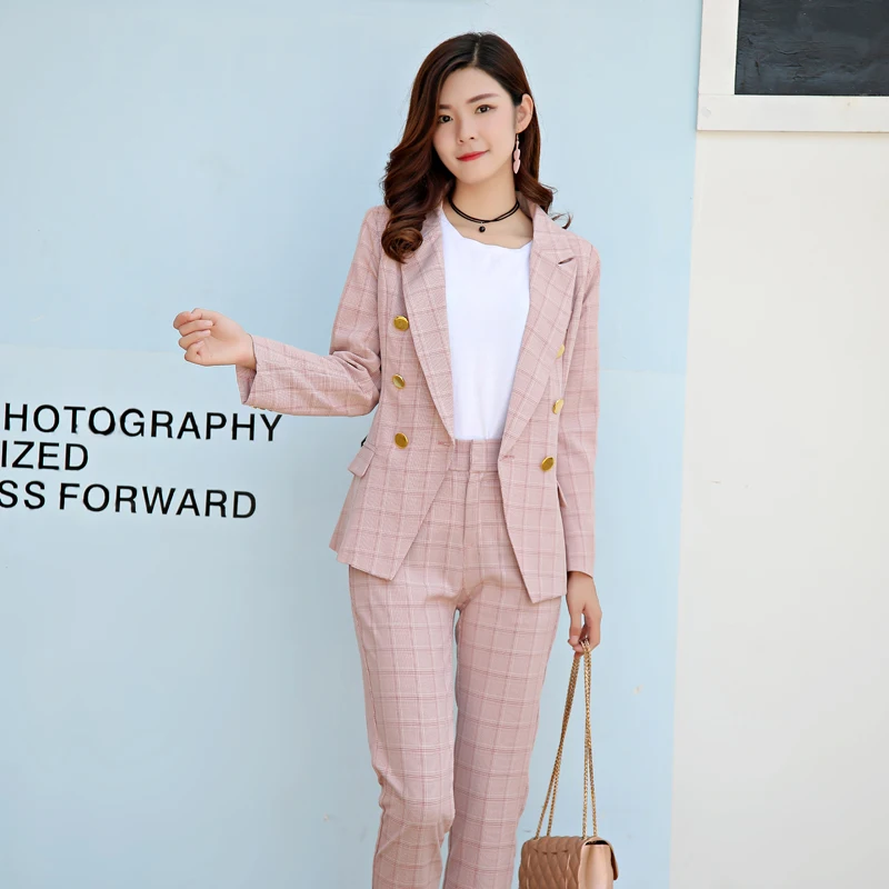 Lente en Herfst Nieuwe Mode Professional Werkkleding Set Dames Повседневный темперамент Koreaanse Slim Kleine Pak Set hoge