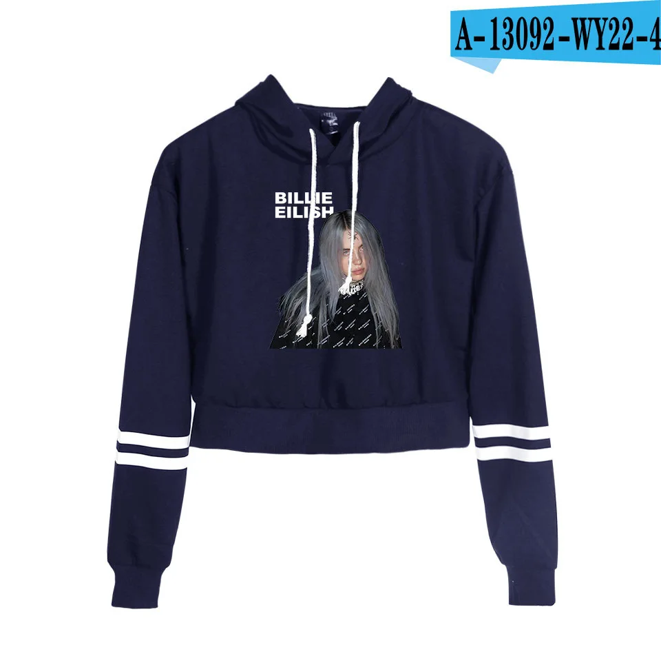 A13092-4 Футболка Billie Eilish, толстовка с капюшоном, укороченный топ, толстовки с длинными рукавами, повседневные толстовки, одежда с капюшоном, пуловер Harajuku, одежда - Цвет: A13092-4