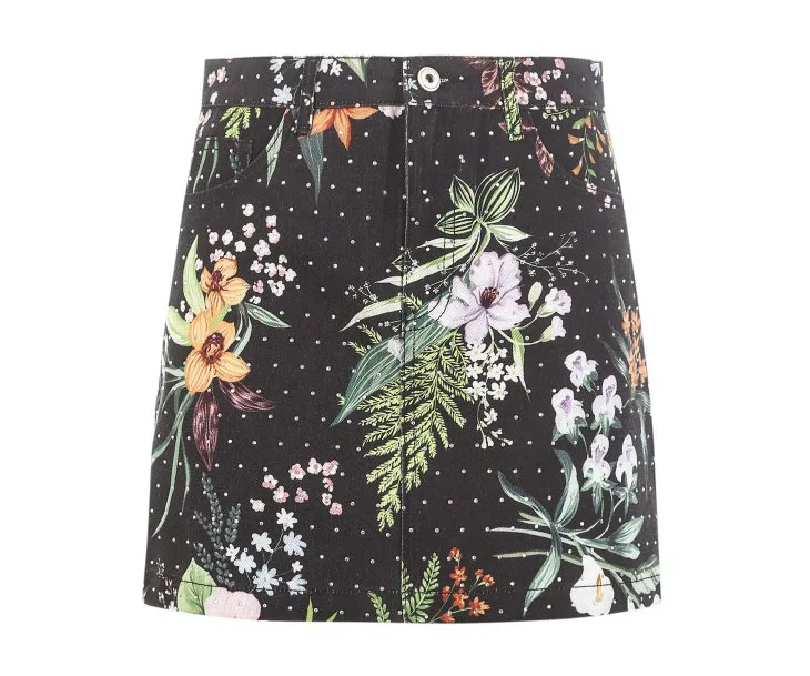 Vero Moda женская джинсовая юбка из хлопка в пляжном стиле с принтом, стразы | 319237534