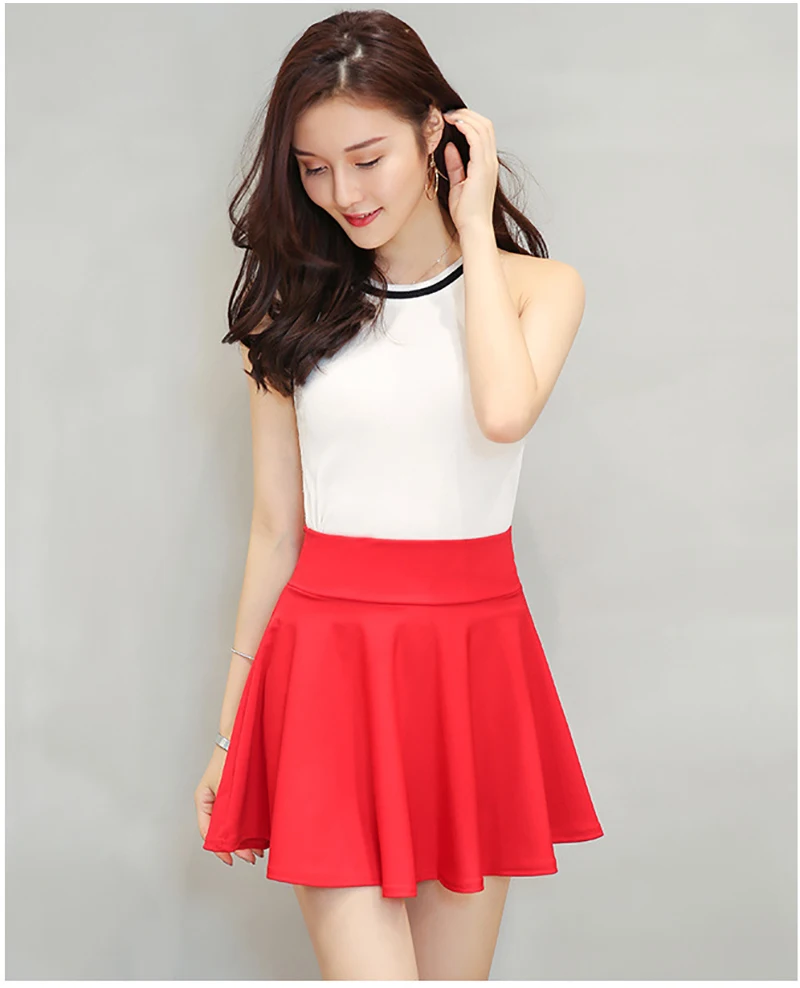 cute skirts Shorts Skirts Womens Summer Fashion School Korean Style Black Mini Aesthetic Pleated High Waist Skirt Female With Safety Shorts crop top and skirt