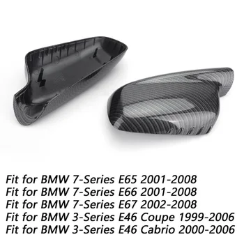 

For BMW E46 E65 E66 745i 750i 51167074236 51167074235 Rearview Mirror Cover ABS Plastic Mirror Cover Carbon Fiber