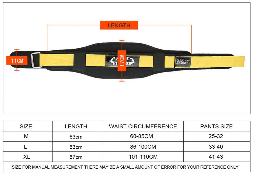 Man Nylon Fitness Weight Lifting Squat Belt Safety Gym Waist Suppport Training Belt Back Supporting Protect Lumbar Power