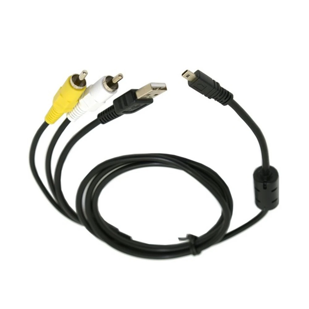 

HY-190 RCA AV & USB Mini 8 Pin 2 In 1 Data Cable For Nikon Coolpix S210 S520 L15 5100 Digital Cameras USB Cable + AV Cable