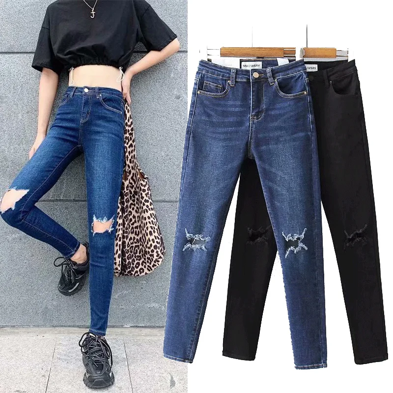 ZA женские джинсы новые модные женские Леггинсы для йоги синие джинсы-карандаш женские осенние тонкие повседневные длинные брюки
