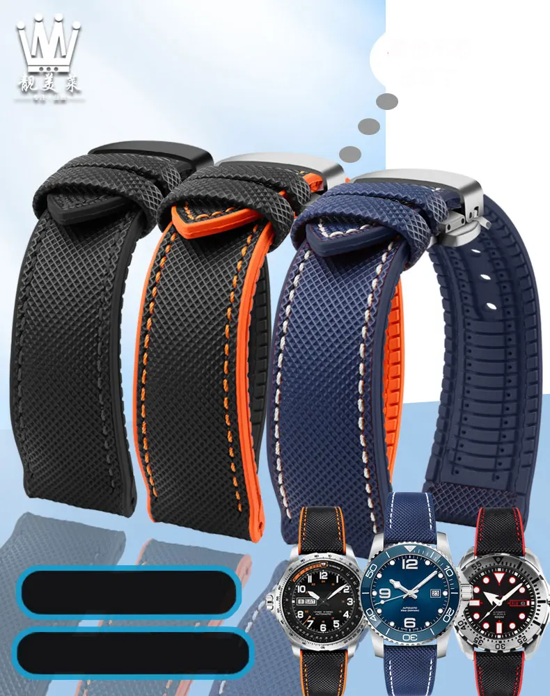 Carbon Fiber Silicone Watchband Wristband Accessories - Premium Rubber Strap in Multiple Sizes