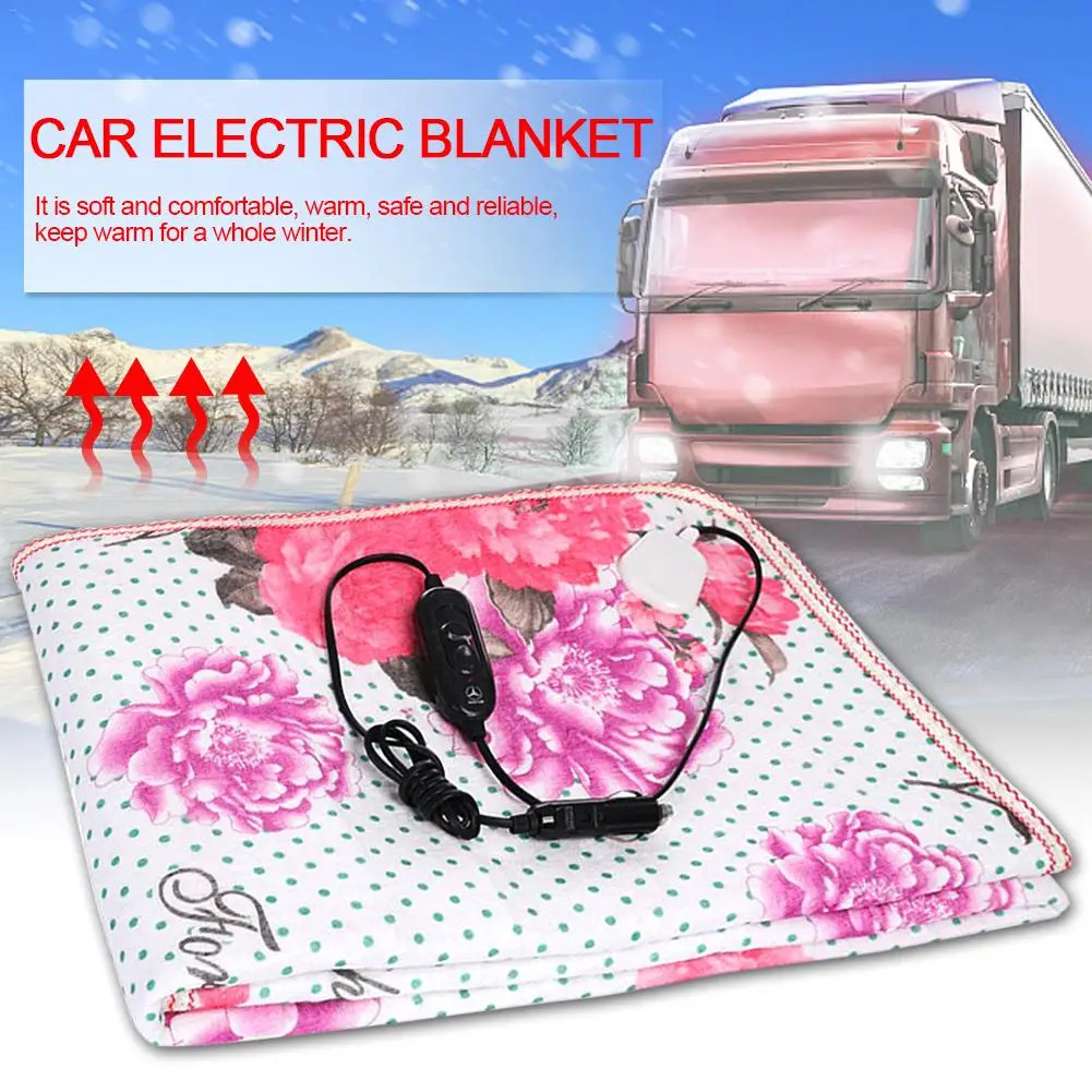 

24V Car Electric Heating Blanket With Cigarette Lighter Electric Heating Quilt Large Truck Electric Heating Cushion(Color Random
