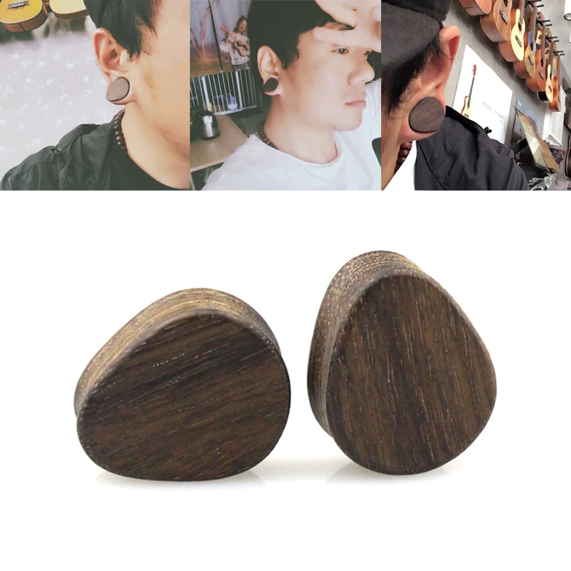 

2PCS Rosewood Ear Plugs and Tunnels Ear Flesh Piercing Earring Expander Stretcher Earlet Gauges Women Men Body Jewelry 8-25mm