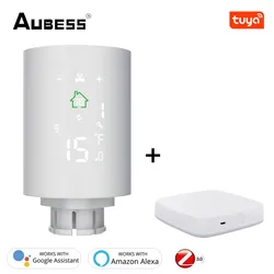 Thermostat intelligent d'actionneur de radiateur Tuya ZigBee 3.0, programmable, contrôle de température, configuration Alexa 2MQTT 