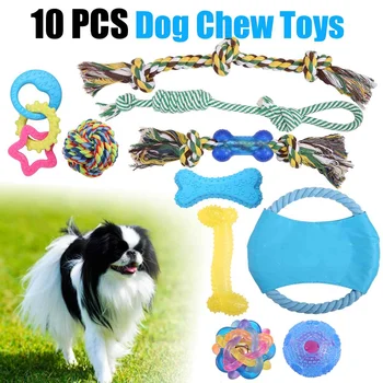 

10PCS/Set Dog Toy Sets Chew Rope Toys for Dog Chewing Toys for Dog Outdoor Teeth Clean Toy for Big Dogs Juguete para Perros