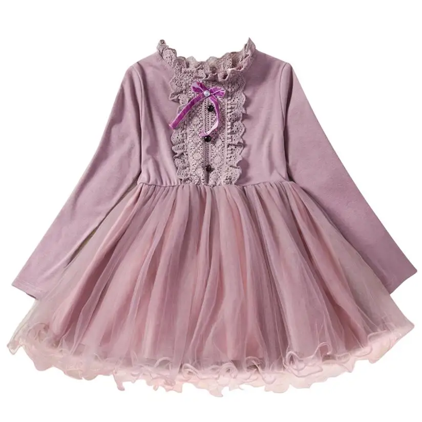 Осеннее платье для девочек новые зимние стильные брендовые Детские платья для девочек, повседневная одежда с длинными рукавами детское праздничное платье-пачка для школьниц - Цвет: As Picture
