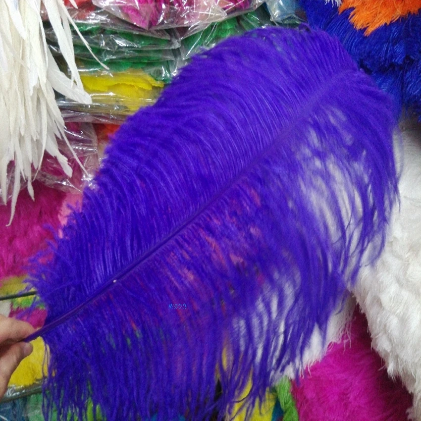 

Cheap Price Ostrich Plumes AAA Quality Purple Dyed Ostrich Feathers 60-65cm 24-26inches DIY Natural Feather For Carnival Crafts