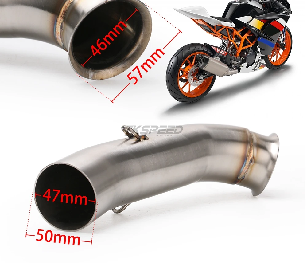 Для KTM Duck 390 250 Duck RC 390 RC RC390 17 slip мотоциклетный глушитель средняя труба