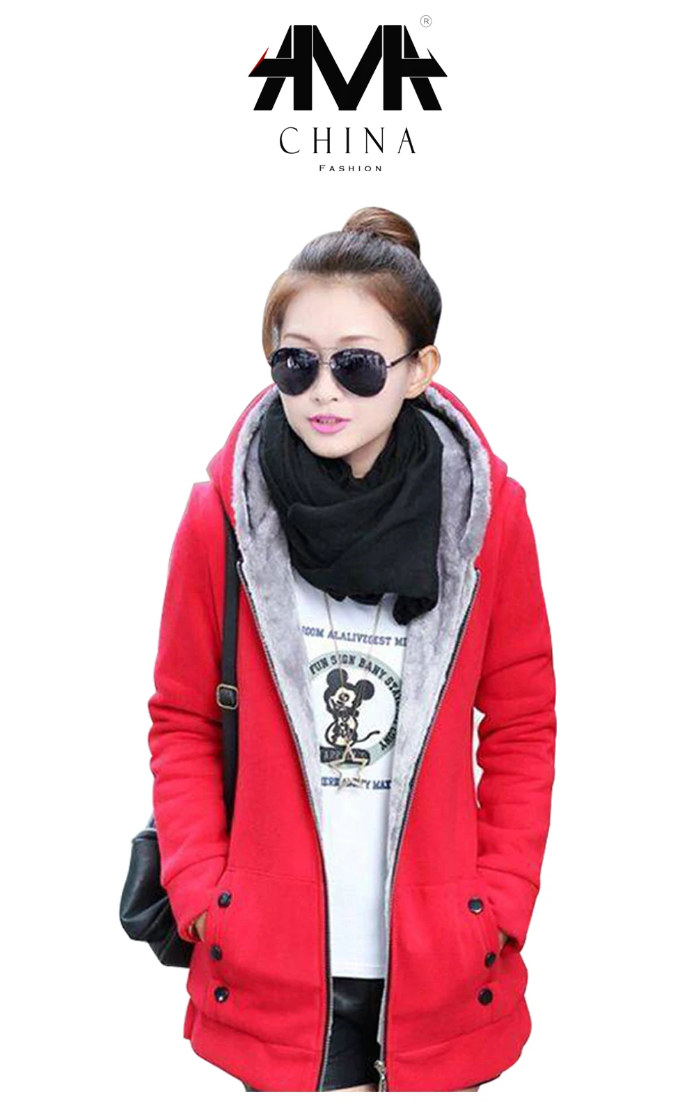 winter jacket women solid hooded thick fleece casual jacket female fashion slim plus size coats streetwear jackets Mujer