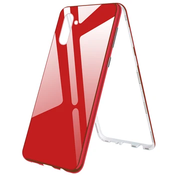 

Magnetic PC Bumper Case For Samsung Galaxy Note 10 Plus 9 8 S8 S9 S10 Plus S10e S7 Edge Macron Color Oil Painting Glass Cover