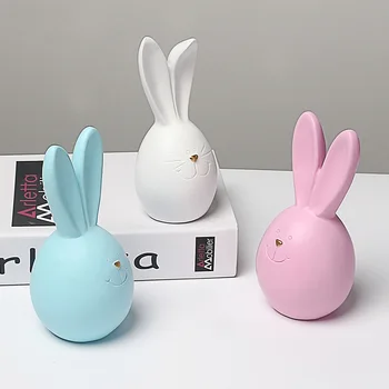 

Decoration Ornaments Kids Gift Cute rabbit Miniatures Resin Crafts Animal Model TV cabinet Figurines for Home living room desk