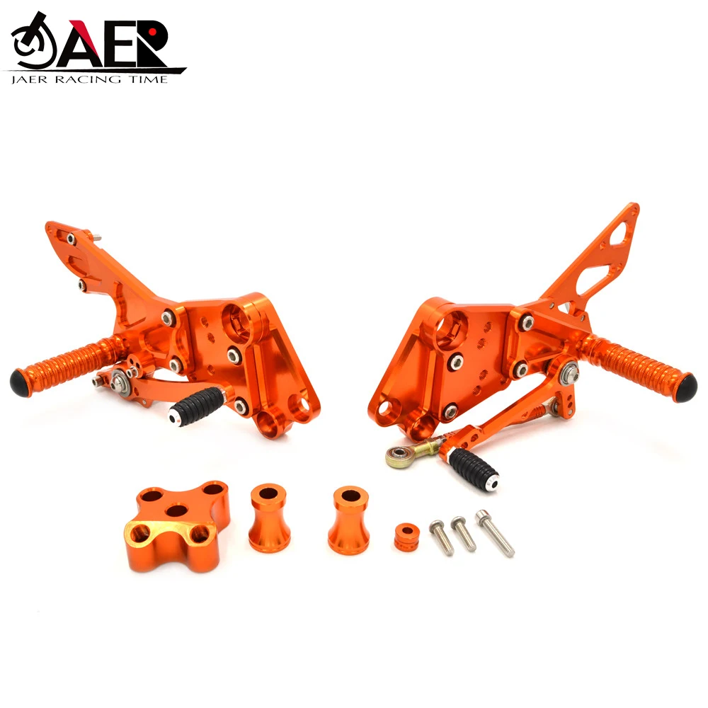

JAER CNC Billet Racing Adjustable Rearset Foot Pegs Rear Sets for KTM Duke 390 2013-2017 Duke 125 200 All years
