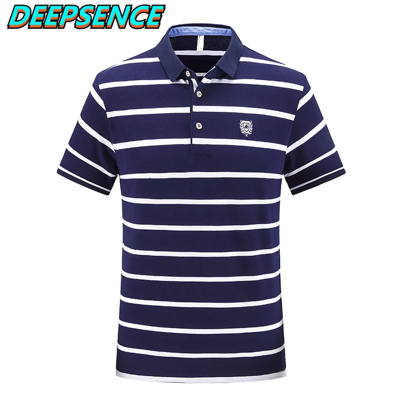 

Men 2021 Summer New Srtiped Polo Shirt Men Casual Office Striped Button Breathable Slim Fashion Short Polos Shirt Men M-4XL