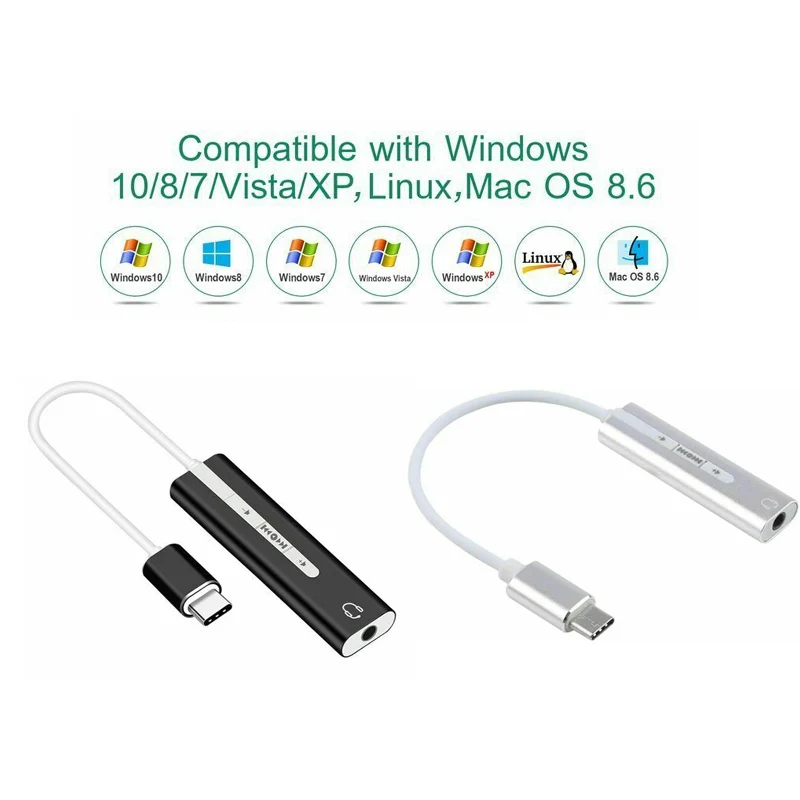 Звуковая карта Type-C 7 1 каналов разъем 3 5 мм AUX стерео USB адаптер для наушников