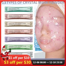 14PCS DIY SPA Collagen Rose Hyaluronic Acid Soft Mask Powder Face Mask Anti Aging Anti Wrinkle Peel Off Rubber Facial Mask