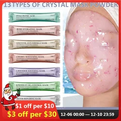14PCS DIY SPA Collagen Rose Hyaluronic Acid Soft Mask Powder Face Mask Anti Aging Anti Wrinkle Peel Off Rubber Facial Mask
