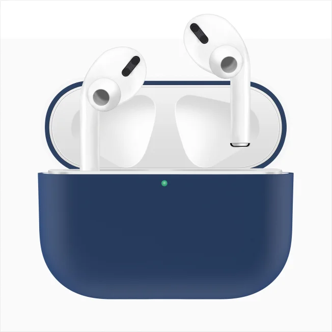 Navy Blue Для AirPods Pro силиконовый Bluetooth беспроводной чехол для наушников Защитный чехол Аксессуары для Apple Airpods Pro зарядная коробка - Цвет: Navy Blue
