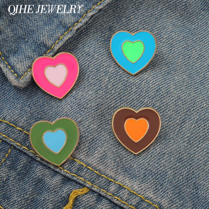Heart Lgbt Enamel Pin Lover Custom Lesbian Gay Brooch Metal Badge Lapel