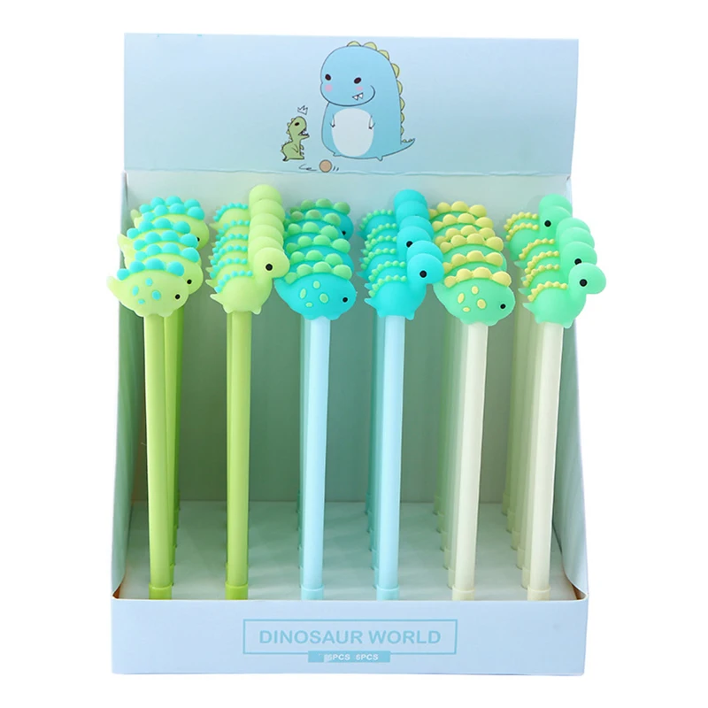 12Pcs Creative Kawaii Dinosaur Gel Pens Cute Girl Kids Stationery Pen Funny Writing Ballpoint Back to School Kawai Stuff Thing